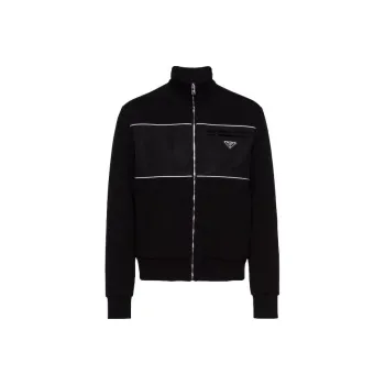 PRADA Logo Plaque Zip-Up Jacket