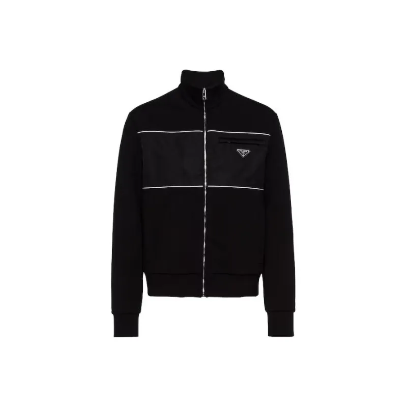 PRADA Logo Plaque Zip-Up Jacket-0