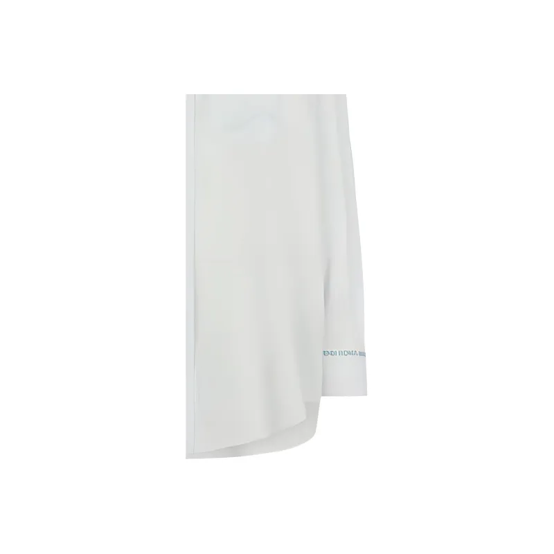 FENDI Logo Embroidered Curved Hem Shirt-4