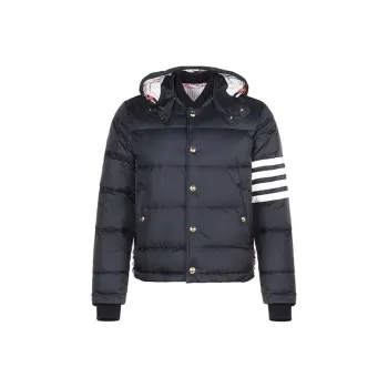 THOM BROWNE 4 Bar Hooded Buttoned Jacket