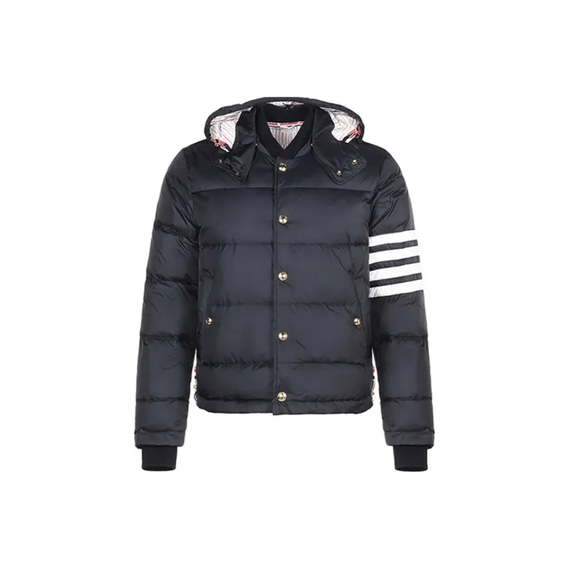 THOM BROWNE 4 Bar Hooded Buttoned Jacket-0