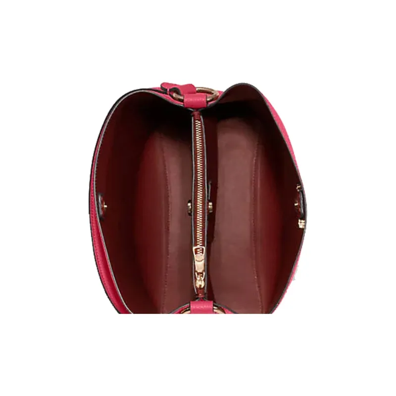 COACH Town Leather Bucket Bags Crossbody Bag, Shoulder Bag Trumpets Women's Rose Red-4