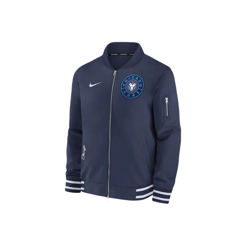 Nike Chicago Cubs Authentic Collection City Connect Game Time Men's Nike Mlb Full Zip Bomber Jacket-0