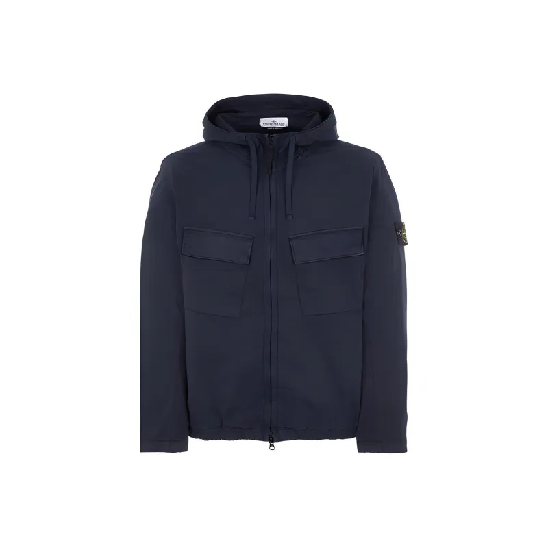 STONE ISLAND 42610 Supima® Cotton Twill Stretch-Tc Jackets Coats Men's Marine Blue-0