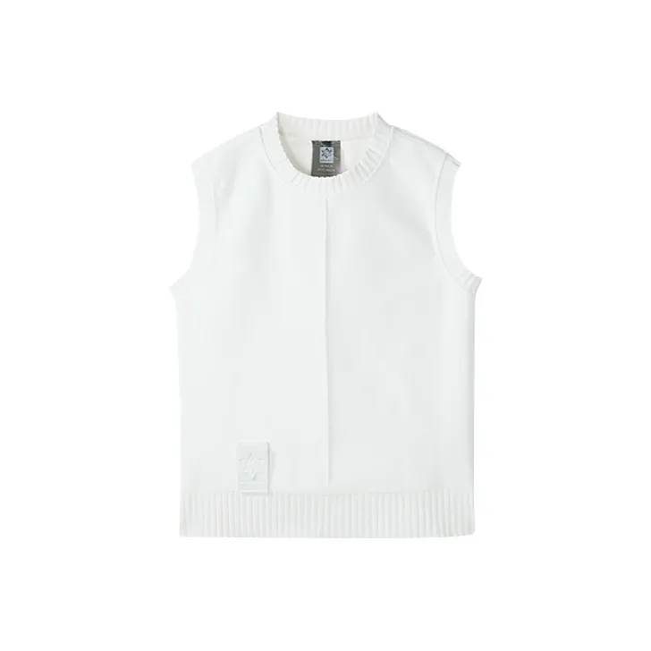 NORVINCY Crew Neck Knitted Fabric Badge Vest Unisex-6