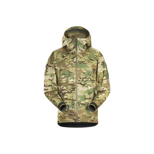 Arcteryx Outdoor Hiking Water Resistant Windproof Breathable Windbreaker Jacket Men's Camouflage