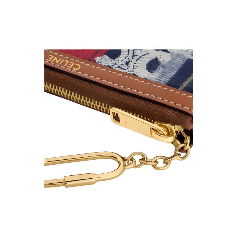 CELINE Plaid Velvet Card Holder Women's Multicolor-3