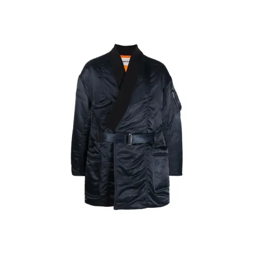 AMBUSH FW21 Solid Color Baseball Collar Puffer Jacket Unisex Dark Blue