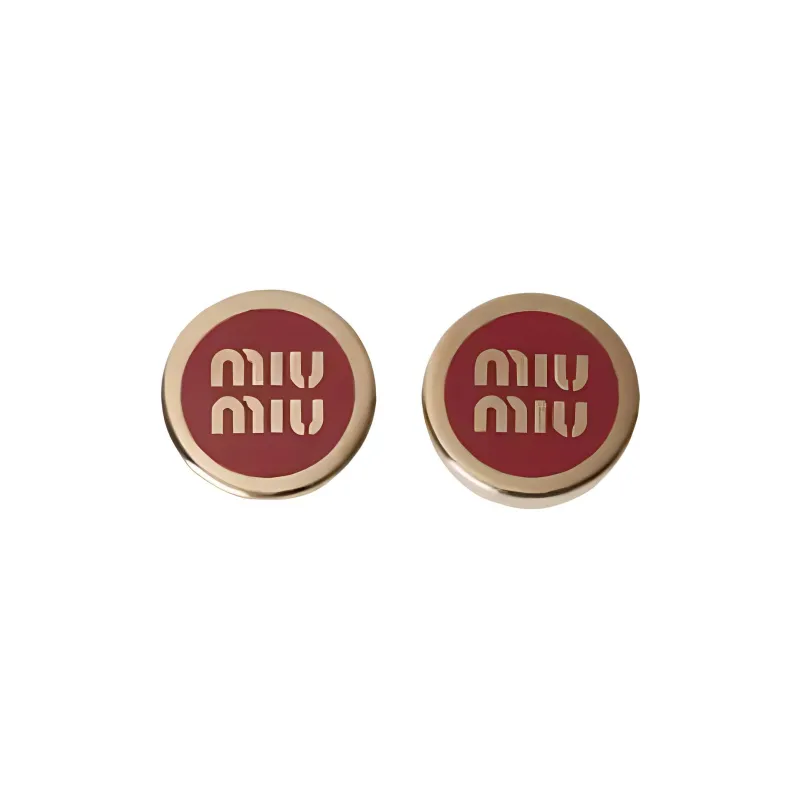 MIU MIU Logo lettering Stud Earrings-1
