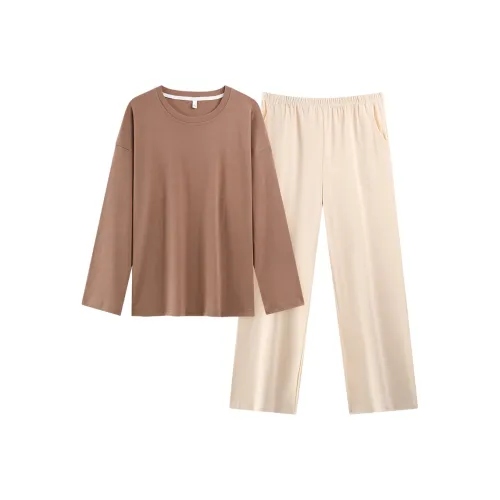 YANGSHIJIAN Pajama Set Women's Khaki