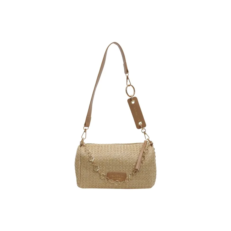 Yalu Straw Woven Pillow Bag, Crossbody Bag, Shoulder Bag Trumpets Women's Multicolor-5