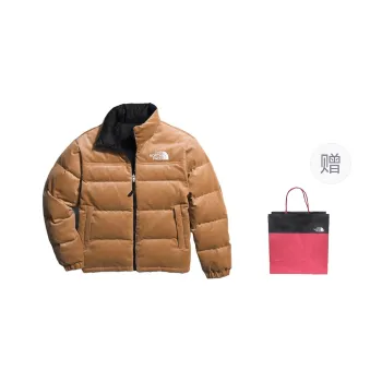 THE NORTH FACE Back In Blue Series Down Jacket Men's Khaki Includes Shopping Bag