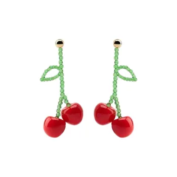 ZARA Resin Earrings Women's Red