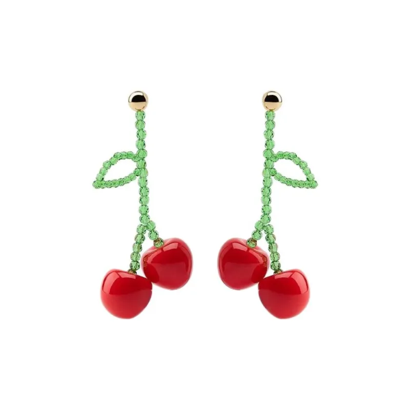 ZARA Resin Earrings Women's Red-0