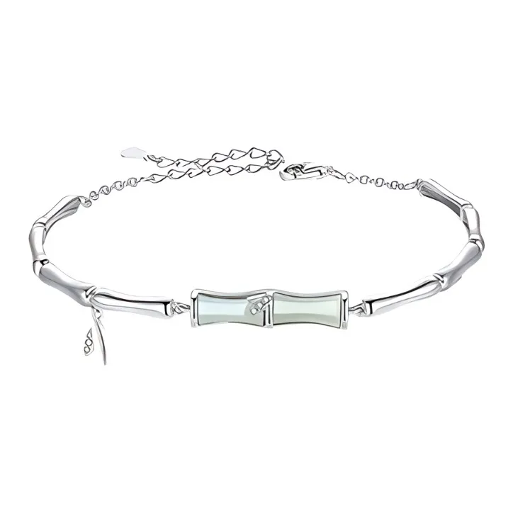 Asia Star Hetian Jade Bracelets Pale Greenish White Jade Women's-0
