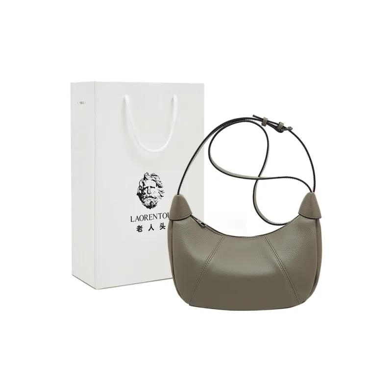 Old Man's Head Top Grain Cow Leather Crossbody Bag, Shoulder Bag Women's Black/White/Elephant Gray/Purple-8