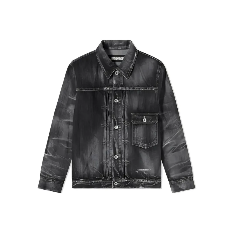 NEIGHBORHOOD Denim Jackets Men Dark Gray-0