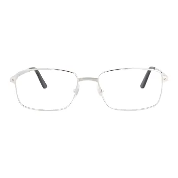CARTIER Metal Irregular Shape Eyeglass Frames Unisex Silver
