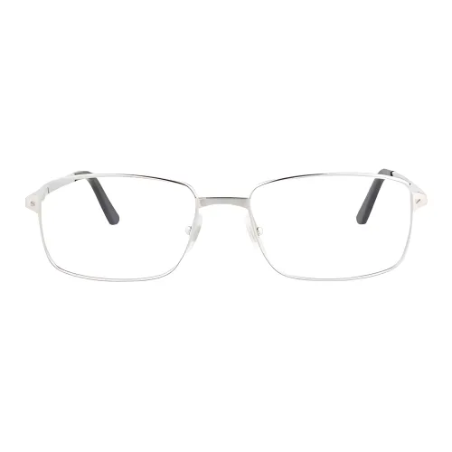 CARTIER Metal Irregular Shape Eyeglass Frames Unisex Silver