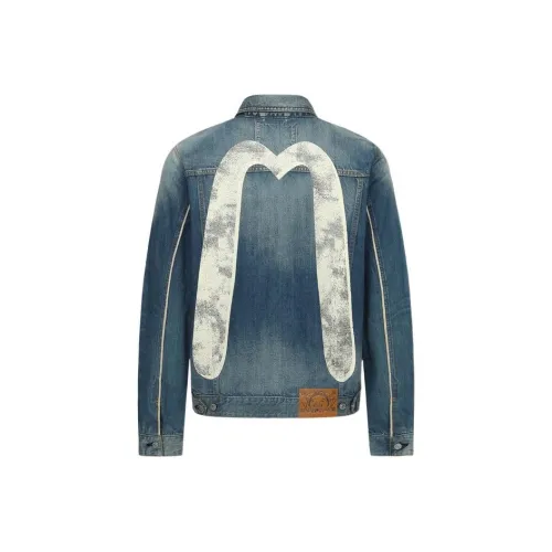EVISU Denim Jackets Men Blue