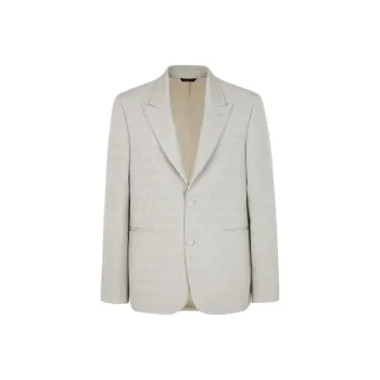 FENDI Logo Jacquard Single Breasted Jacket