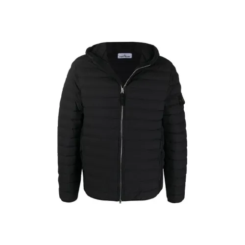 STONE ISLAND FW21 Solid Color Hooded Down Jacket Men's Black