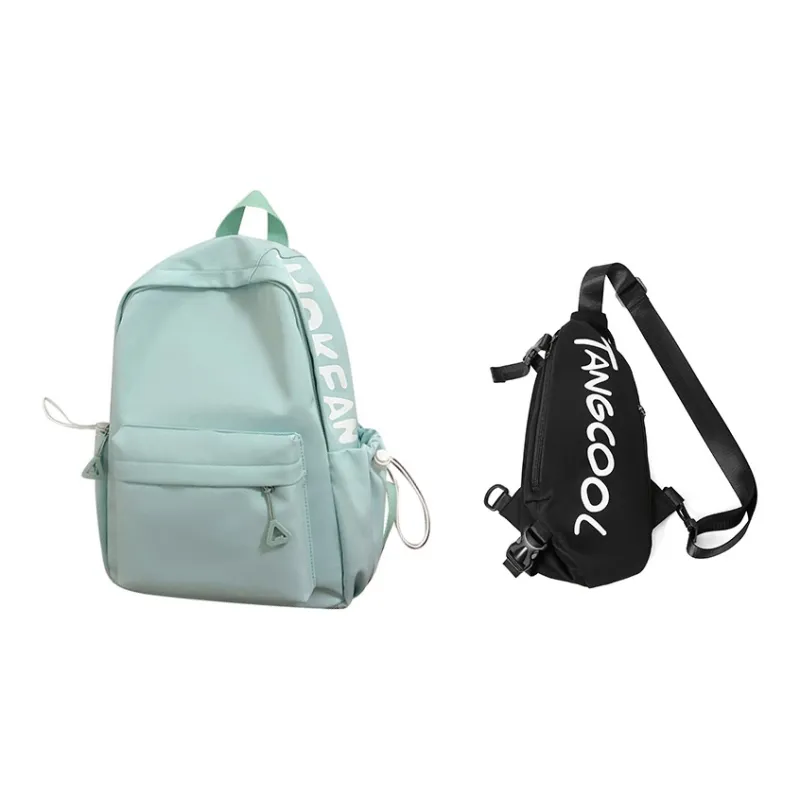 TANGCOOL Nylon Backpack Unisex White/Black/Pink/Blue/Yellow-67