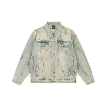 XINYINSU Denim Jacket Unisex Yellow Mud