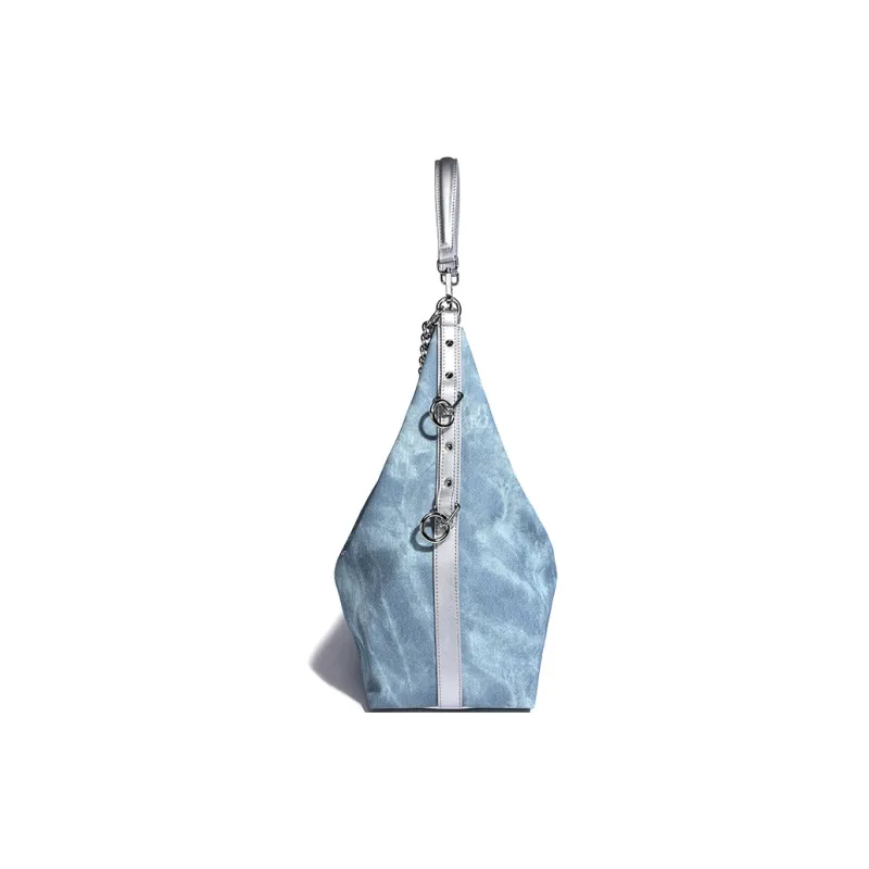 Vigno Synthetic Leather Tote Shoulder Armpit Bag Women's Blue/Dark Blue-4
