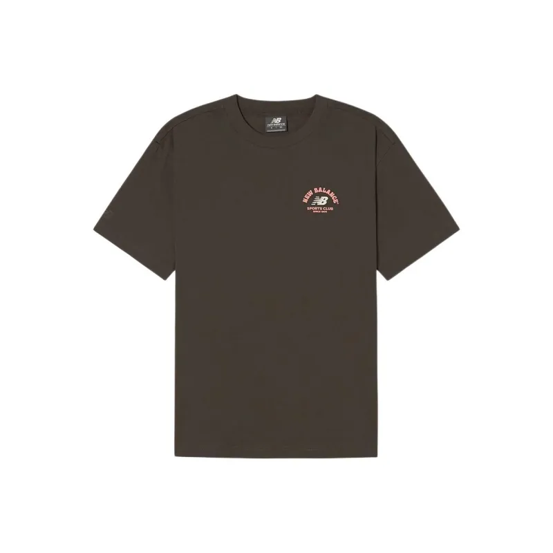 New Balance UNI NB BOYSEMI OVER FIT SPORTS CLUB SINCE 1906 T Shirt Unisex 85 Brown-0