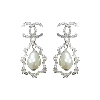 CHANEL Earrings Women's Silver