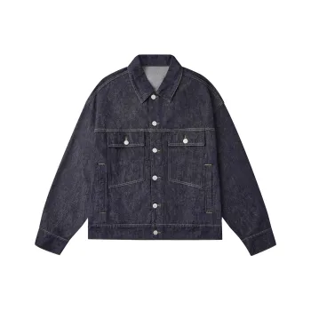 CHINISM Denim Jackets Unisex Blue Denim