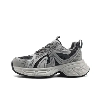 FIVE PLUS Anti Slip Wear Resistant Low Top Chunky Sneakers Women's Gray