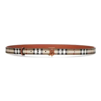 Burberry Cotton Polyester Leather Belts Women's Brown  
