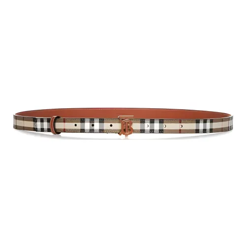 Burberry Cotton Polyester Leather Belts Women's Brown  