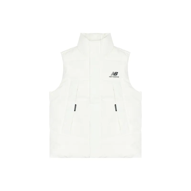 New Balance Pocket Puffer Vests Men White-0