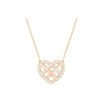 Swarovski Greeting Heart Necklaces Women's Gold