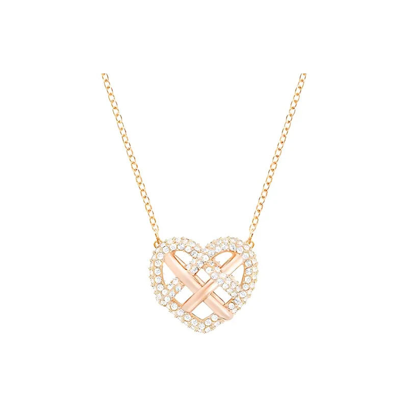 Swarovski Greeting Heart Necklaces Women's Gold-0