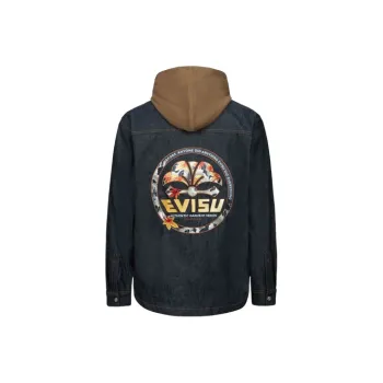 EVISU Denim Jackets Men Denim Blue