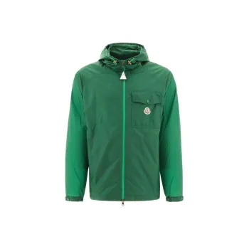 Moncler Logo Patch Zip Up Jacket