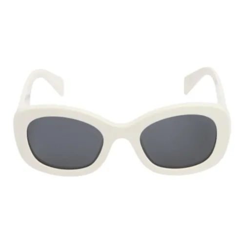PRADA Acetate Cat Eye Sunglasses Women's White