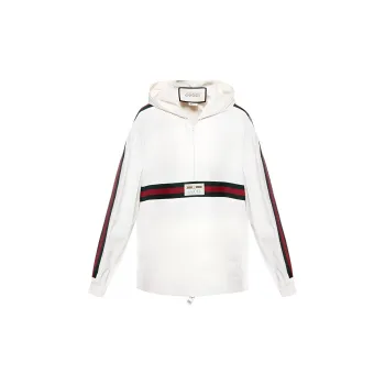 GUCCI Label Cotton Canvas Windbreaker Jacket
