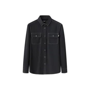 Jeep Denim Jackets Men Pure Black