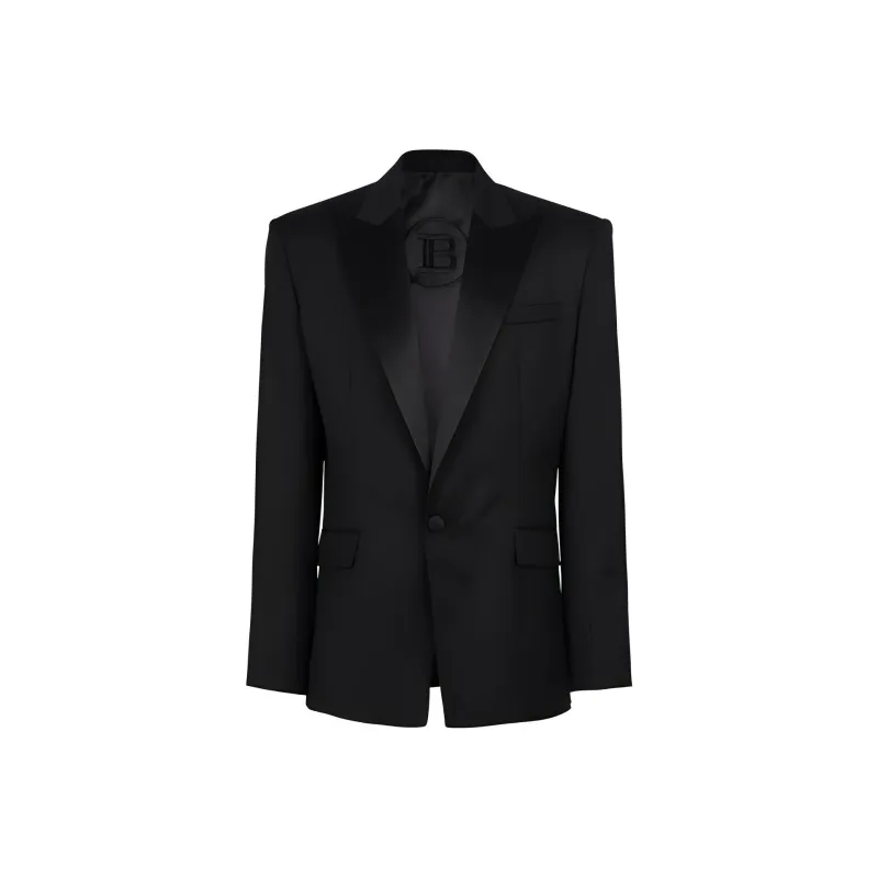 BALMAIN Satin lapel Blazer-0