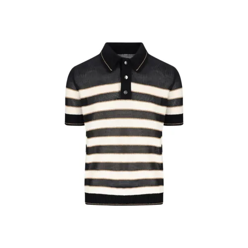 BALMAIN Half UGGed Striped Polo Shirt