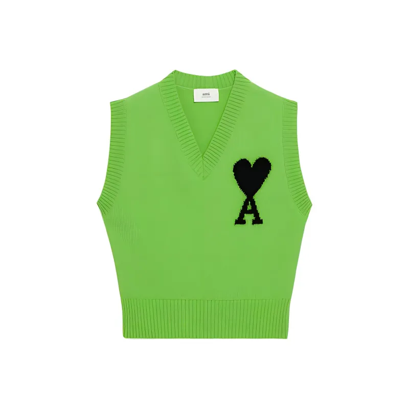 AMIPARIS Ami De Coeur Merino Wool Sleeveless Sweater-0