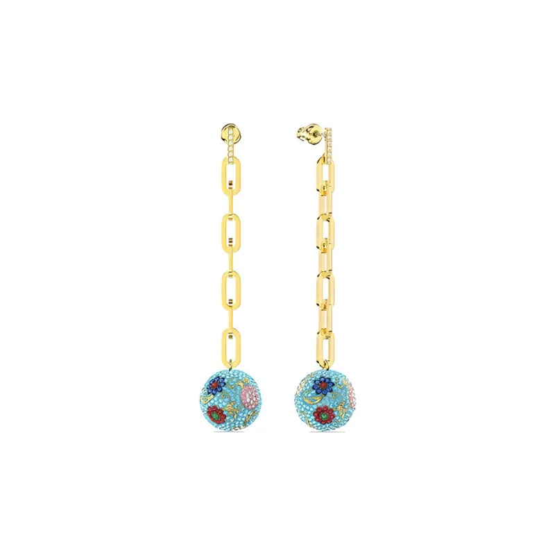 Swarovski Flower Of Fortune Earrings Women's Gold Plated-2