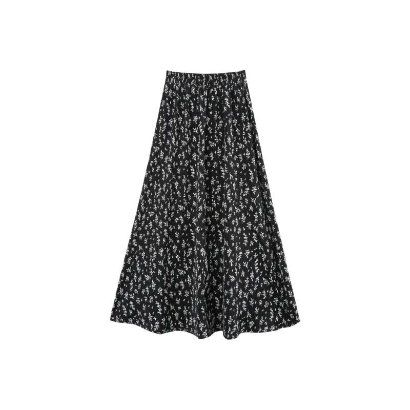 A Paradise For Awakening Casual Long Skirt Women's Beige With Pink Floral-8