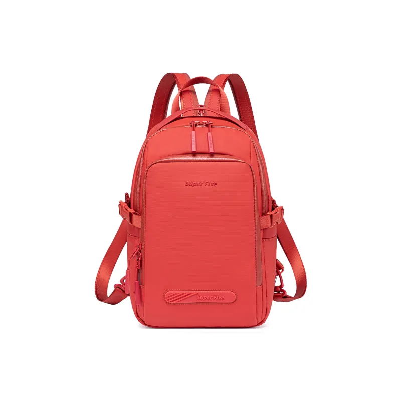 Super Five Polyester Backpack Regular Unisex Black/Orange/Gray/Ecru-8