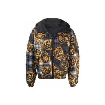 VERSACE Down Jacket Men's Black Gold